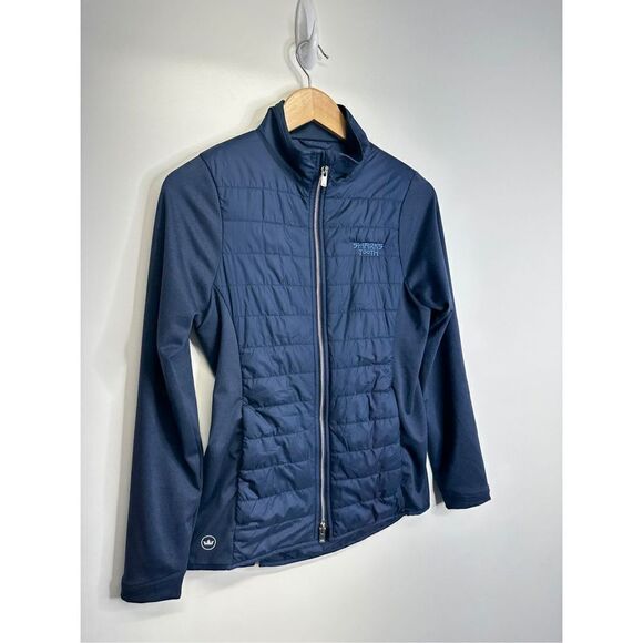 Peter Sweater Womens Small Blue Sharks Tooth Full Zip Hybrid Navy Jacket - Picture 6 of 9
